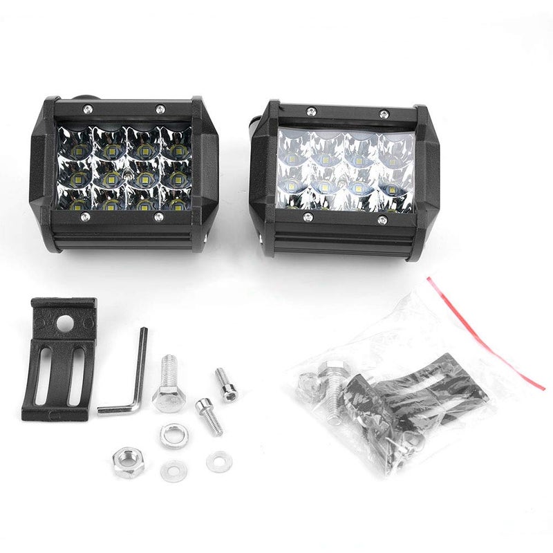 Suuonee LED Work Light, 1 Pair 1V-48V 4inch 4-Row 36W Universal Working Light Bar Driving Lamp for Trucks Forklifts Off Road Vehicles Engineering Vehicles Cars Ships Motorcycles - Image 1